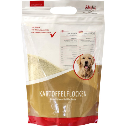Hundefutter selber kochen: Zutaten, Mengen & Futterplan 3 KARTOFFELFLOCKE
GETREIDEFREIES ERGÄNZUNGSFUTTER