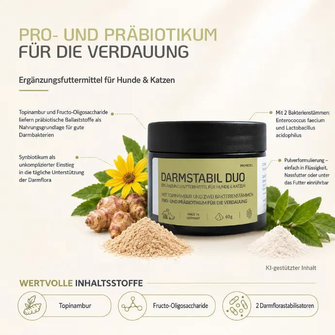 Darmstabil Duo von Provicell – Synbiotikum mit Prä- und Probiotika für Hunde und Katzen